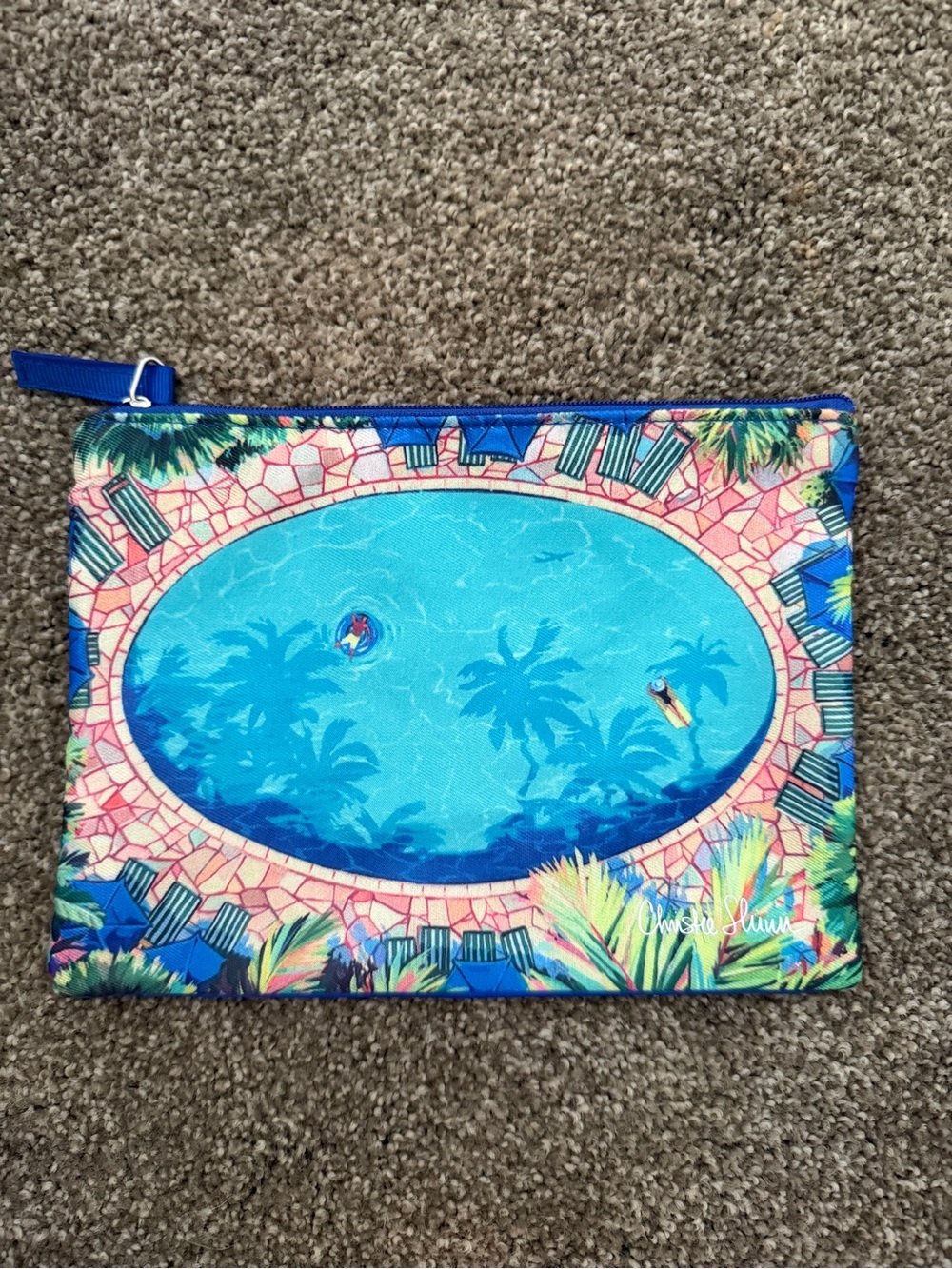 Tropical Pool Print Zip Pouch